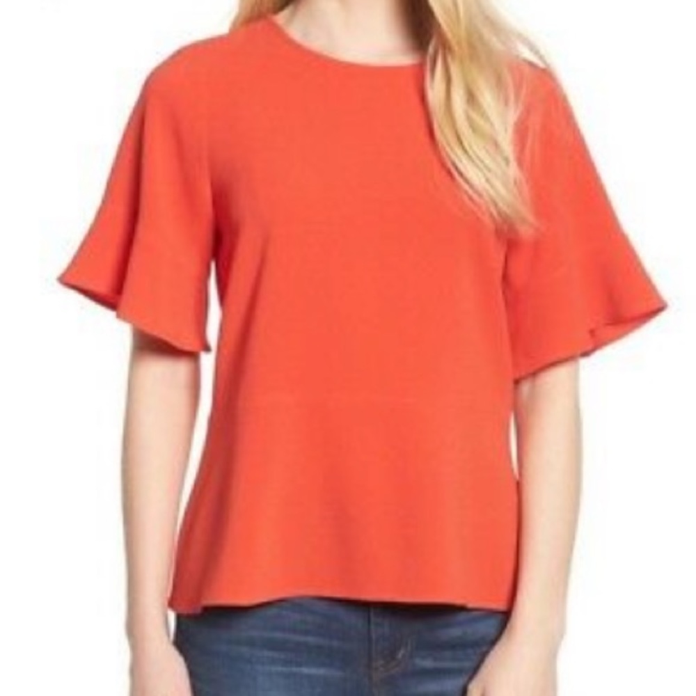Madewell Orange Flare Hem Top Sz XXS